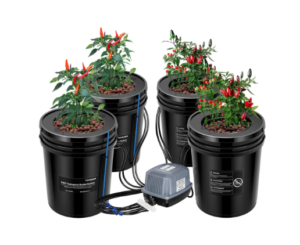 Kit sistema hidroponico DWC+2em1 Vivosun 4 baldes 20 litros|||hidroponia vivosun||||