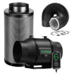 Kit Exaustor com filtro Preto e Dutos 150MM e Controle E12