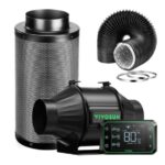 Kit Exaustor com filtro Preto e Dutos 100mm e GrowHub