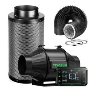 Kit Exaustor com filtro Preto e Dutos 100mm e GrowHub