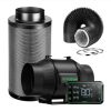 Kit Exaustor com filtro Preto e Dutos 150mm e GrowHub