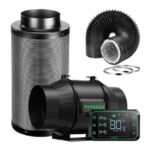 Kit Exaustor com filtro Preto e Dutos 150mm e GrowHub