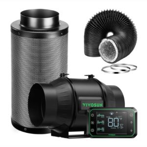 Kit Exaustor com filtro Preto e Dutos 150mm e GrowHub