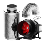 Kit exaustor com filtro e dutos 150mm