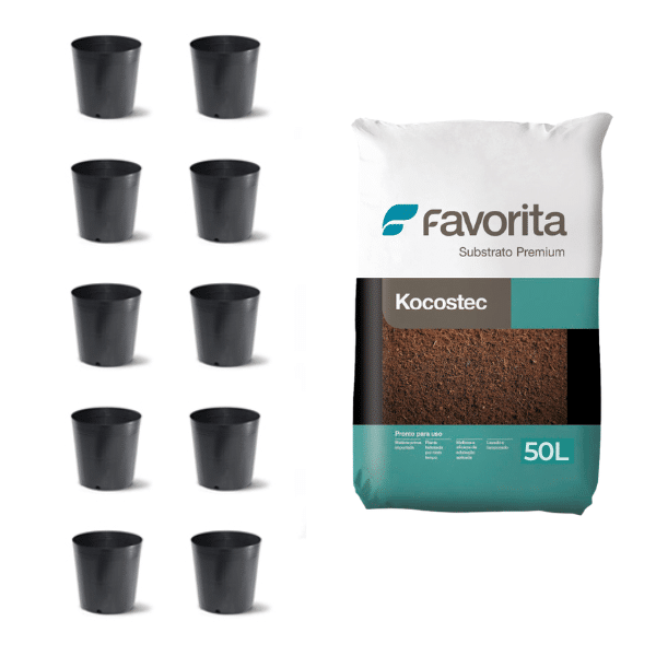 PÓ DE COCO KOKOSTEC 50 L Com 10 Vasos 5L