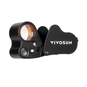 Lupa PROFISSIONAL 30X e 60X com Iluminação LED Preta|||||||||||