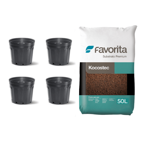 PÓ DE COCO KOKOSTEC 50 L Com 4 Vasos 11L