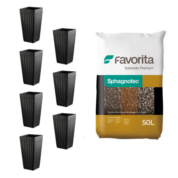 Substrato 50%-50% Sphagnotec Com 7 Vasos de 7L