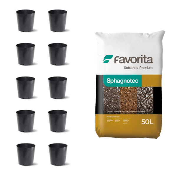 Substrato 50%-50% Sphagnotec Com 10 Vasos de 5L