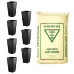 Substrato Carolina Soil + Perlita 45L 969 Com 7 Vasos de 7L||||