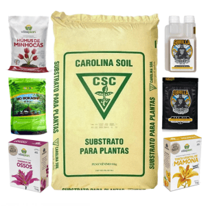 Kit Substrato Carolina Soil 5050 e micorrizas com Aditivos Para Solo Orgânico