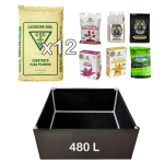 Kit Substrato Carolina Soil 5050 e micorrizas com Aditivos Para Solo Orgânico + Cama de cultivo 480