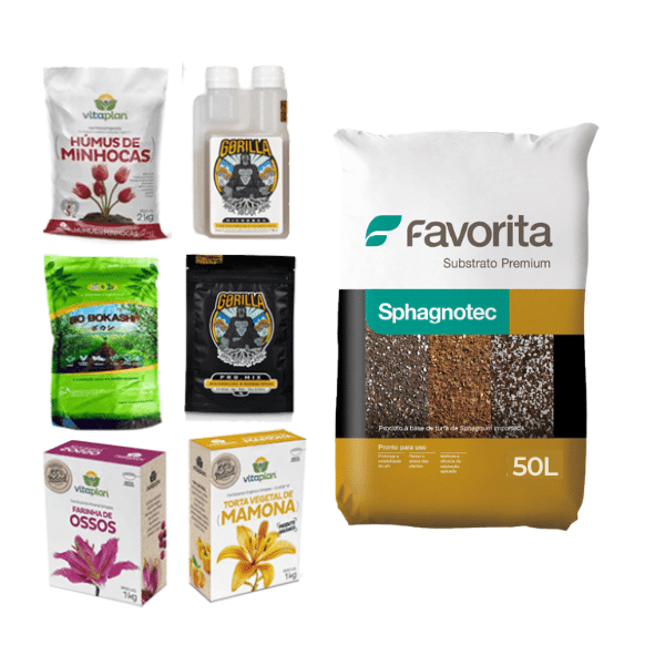 Kit Substrato Sphagnotec 50/50 com Aditivos Para Solo Orgânico e Micorrizas