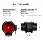 Especificação Exaustor 100mm