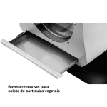 Gaveta removível para coleta de partículas vegetais – limpeza rápida e operação prática no pós-colheita