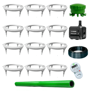  Kit Irrigação Automática 12 Aneis Cinza Bomba submersa Vivosun