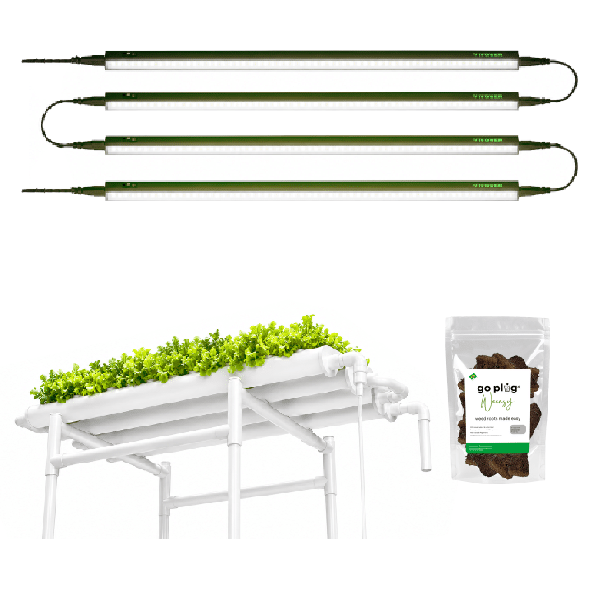 Kit Cultivo Indoor Sistema Hidropônico VIVOSUN com Barra LED Grow Full Spectrum 60W e Plug de Enraizamento