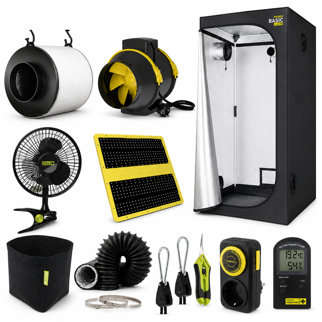 Kit Cultivo Indoor Completo Garden HighPro 60x60 LEDMAXECO 60W