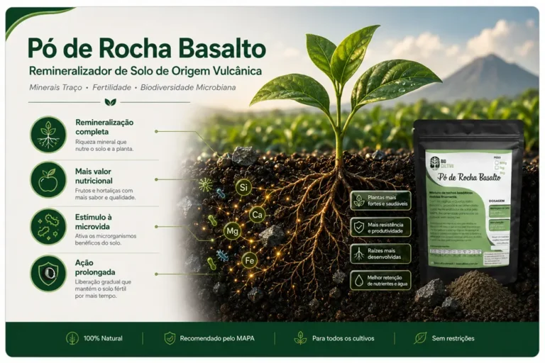 Pó de rocha basalto