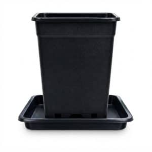 Vaso Quadrado Ultra Resistente 5L + Prato Raso Quadrado