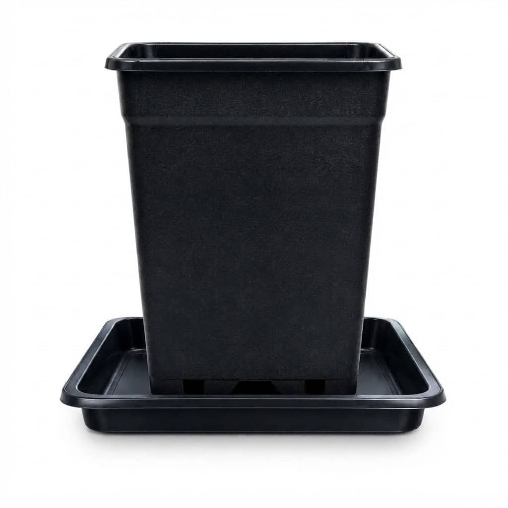 Vaso Quadrado Ultra Resistente 5L + Prato Raso Quadrado