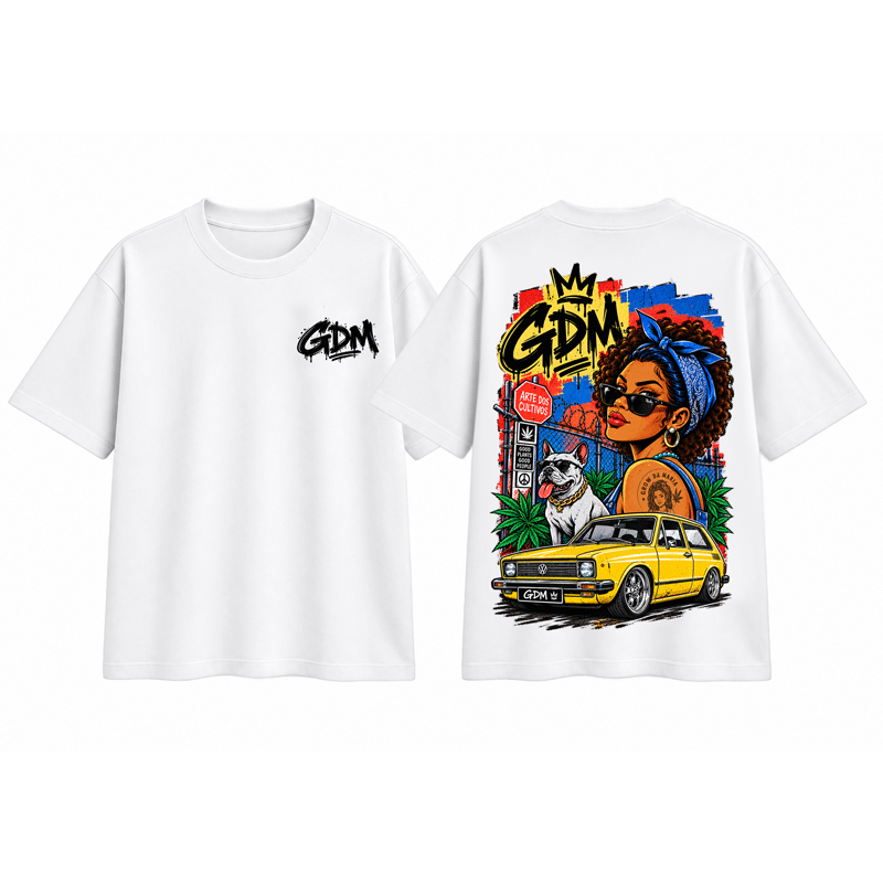 Camiseta GDM Street Art Branca 100% Algodão Oversized - Grow da Maria