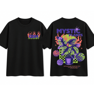 Camiseta Oversized Mystic Plants GDM Streetwear Estampa Botânica Psicodélica