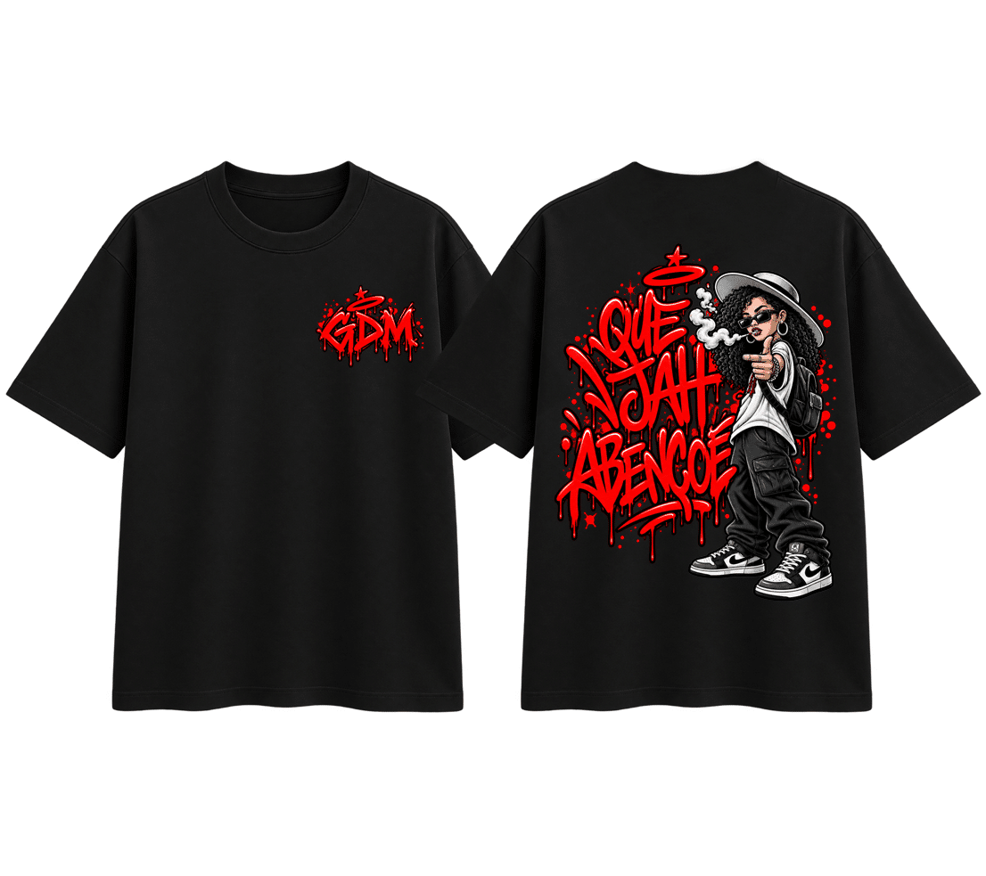 Camiseta Oversized Que Jah Abençoe GDM Streetwear Graffiti