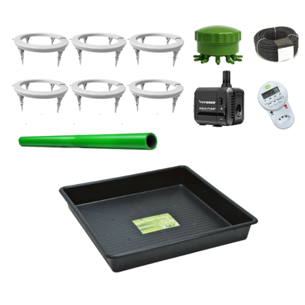 Kit de Irrigação Automática 6 Vasos com Timer Digital e Bandeja 80x80 cm