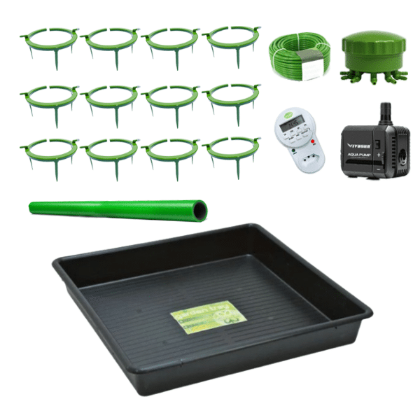 Kit de Irrigação Automática 12 Vasos com Timer Digital e Bandeja 120x120 cm
