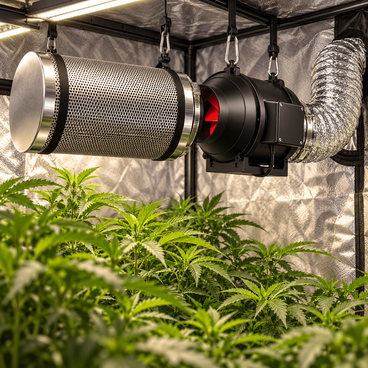 Exaustores e filtros para cultivo indoor