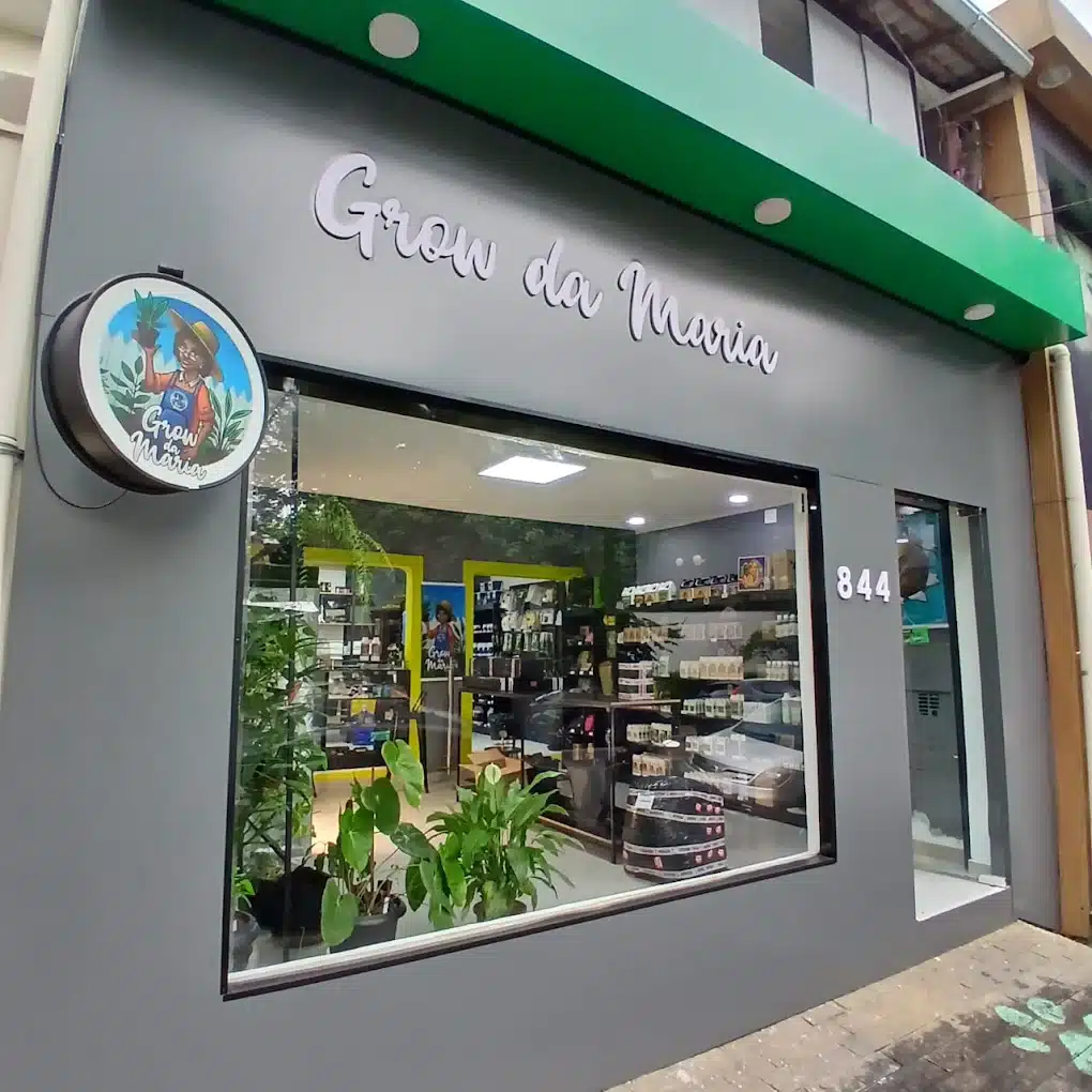 Fachada da loja física Grow da Maria em São Paulo