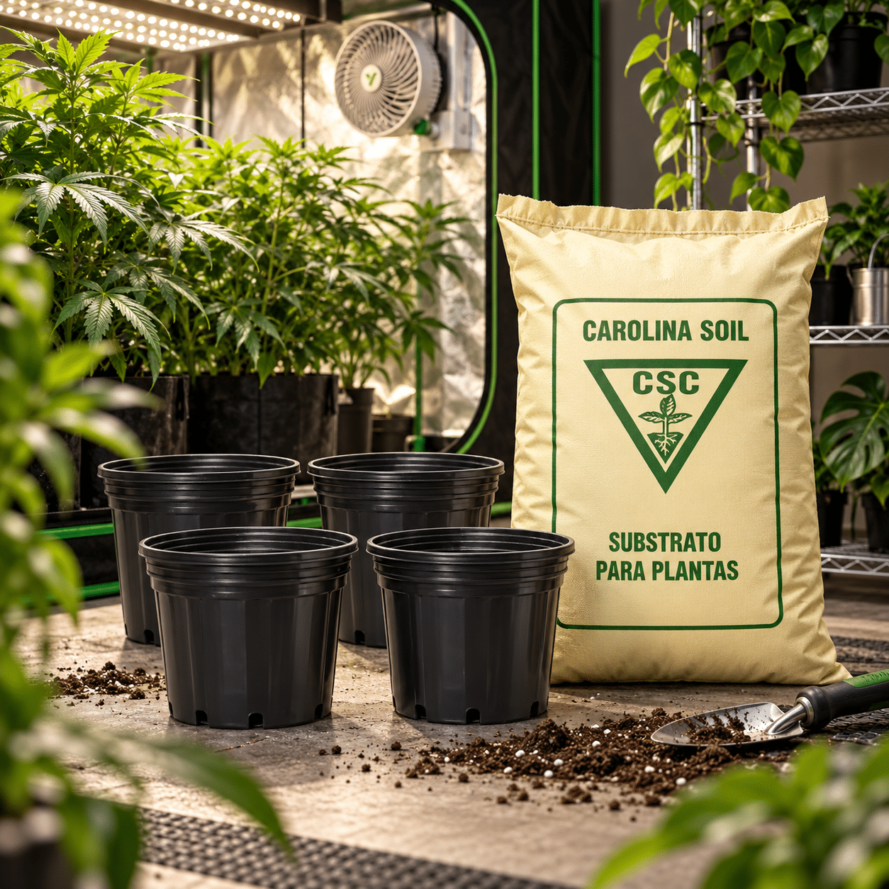Vasos e substratos para cultivo indoor